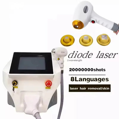 Máquina Laser Diodo Desktop Profissional Alta Qualidade - 3 Wavelengths Rejuvenescimento Depilação Indolor
