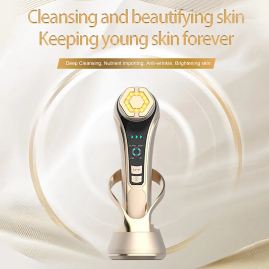Novo Dispositivo RF Lifting e Firmeza Facial - Rejuvenescimento EMS Microcorrente Equipamento Beleza Doméstico