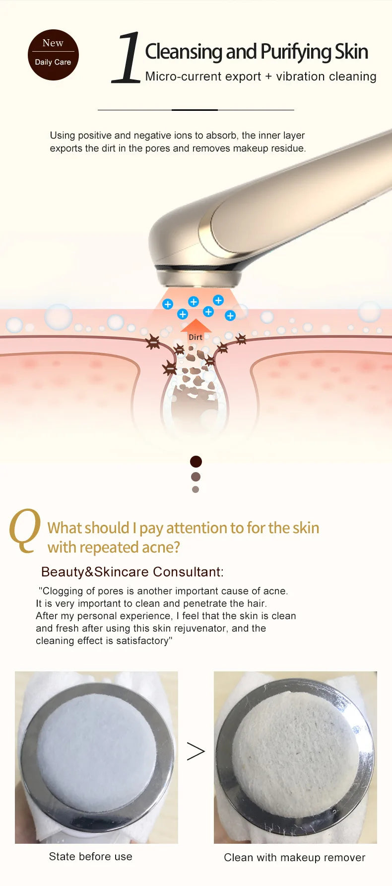 Novo Dispositivo RF Lifting e Firmeza Facial - Rejuvenescimento EMS Microcorrente Equipamento Beleza Doméstico