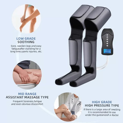 Massageador Elétrico de Pernas e Pés - Pressão de Ar, Shiatsu e Compressão Térmica