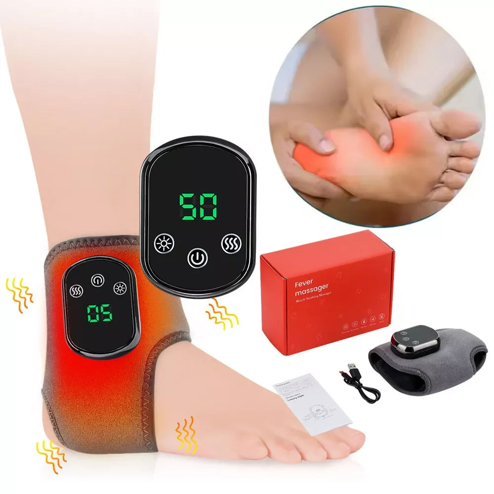 Massageador Elétrico Pés e Tornozelos com Vibração e Infravermelho - Recuperação Atletas Compressão Térmica