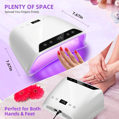 Lâmpada de Secagem de Unhas Profissional UV LED para Manicure 72LEDS Máquina de Secagem de Verniz Gel para Unhas com Sensor Automático Ferramenta de Salão de Manicure