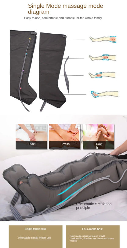 Massageador Portátil de Drenagem Linfática - Máquina de Pressoterapia Detox com Terapia de Pressão de Ar