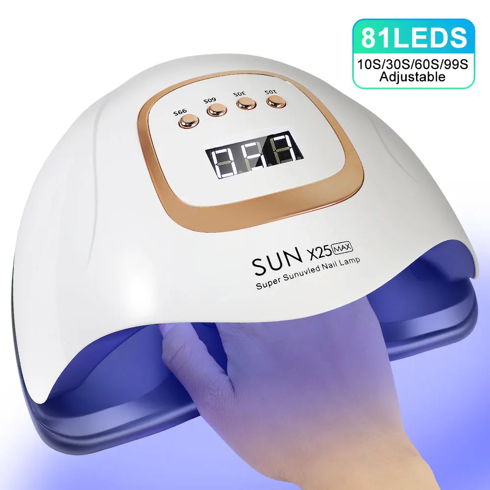 SUN X25MAX 81LED Lâmpada UV para Secagem de Unhas Cura Rápida Todo Verniz Gel para Unhas Secador de Luz UV Profissional Potente Salão de Manicure