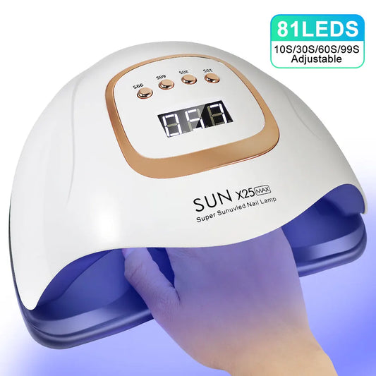 SUN X25MAX 81LED Lâmpada UV para Secagem de Unhas Cura Rápida Todo Verniz Gel para Unhas Secador de Luz UV Profissional Potente Salão de Manicure