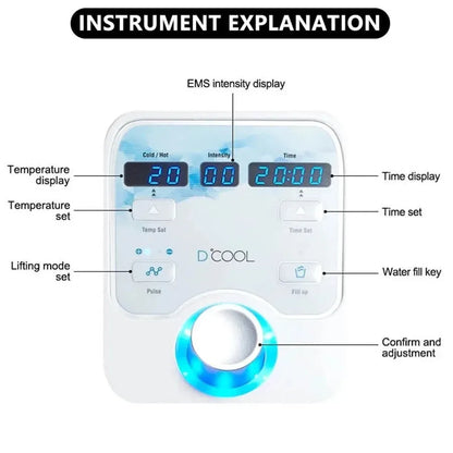 Massageador Facial D-Cool Crioterapia - Equipamento Rejuvenescimento Quente e Frio