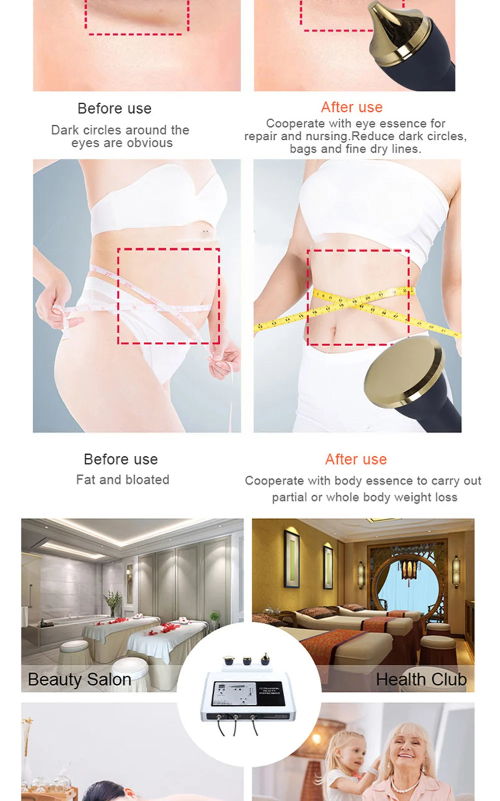 Máquina de Ultrassom 1 MHz para Casa - Terapia Facial e Corporal Anti-Envelhecimento 2024