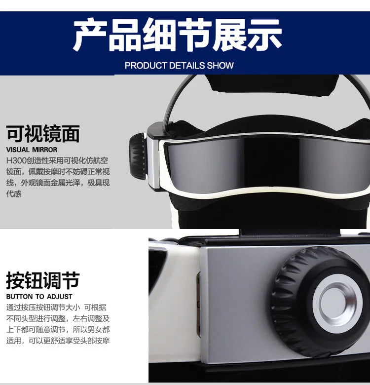 Capacete Massageador de Cabeça - Pressão de Ar, Vibração e Compressão Térmica