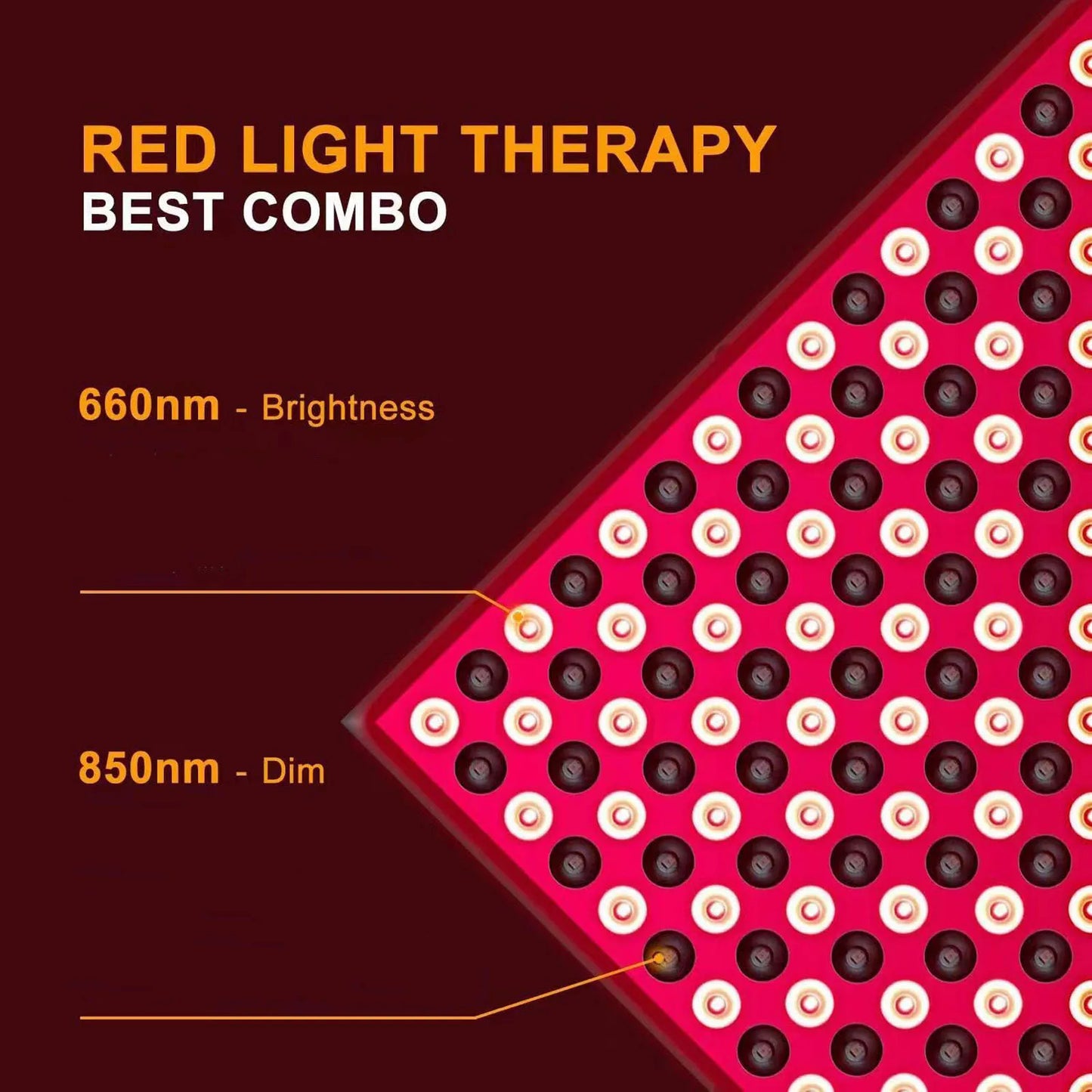 Painel LED Vermelho Fototerapia 660nm/850nm - Lâmpada Aquecimento Fisioterapia Doméstica 45W