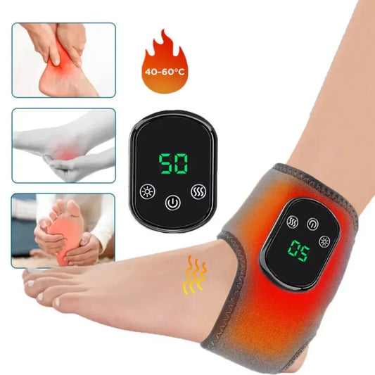 Massageador Elétrico Pés e Tornozelos com Vibração e Infravermelho - Recuperação Atletas Compressão Térmica