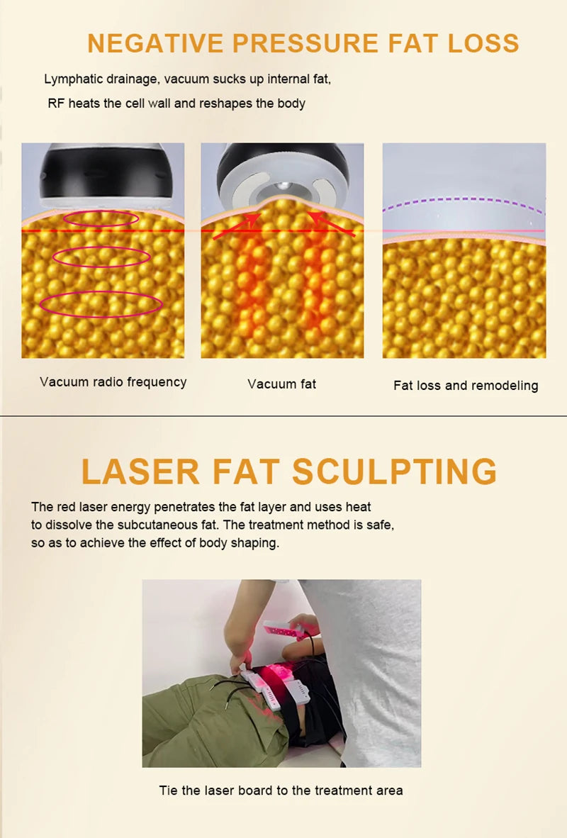 Máquina Estética 9 em 1 - Cavitação 40K Radiofrequência Vácuo Laser Emagrecimento Corporal