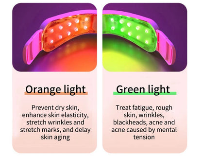 Dispositivo Lifting Facial LED Fototerapia - Massageador Vibracional Aquecido Papada Rosto V