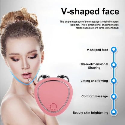Máquina de Lifting Facial - Massageador Facial com Microcorrente e Rolo para Rejuvenescimento e Beleza