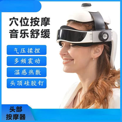 Capacete Massageador de Cabeça - Pressão de Ar, Vibração e Compressão Térmica