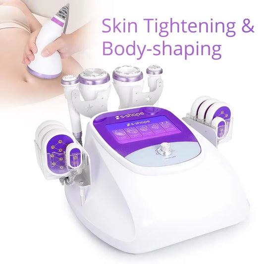Máquina Cavitação Ultrassónica 5 em 1 - Laser Lipo 30K com Vácuo para Modelagem Corporal