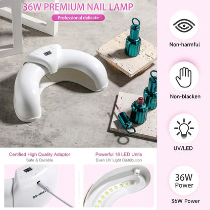 Lâmpada de Arte de Unhas UV LED 36/45W Secador Rápido de Unhas Dobrável com Display Unhas dos Pés e das Mãos Automático para Casa e Salão Lâmpada de Cura
