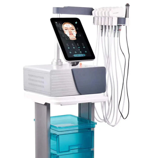 Máquina Profissional de Estimulação Elétrica Facial EMRF EMS RF Lifting Facial PEFACE Sculpt Pads Massageador Equipamento