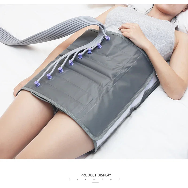 Massageador de Pressoterapia com 8 Airbags - Compressão de Ar para Pernas e Pés com Vibração e Terapia Infravermelha