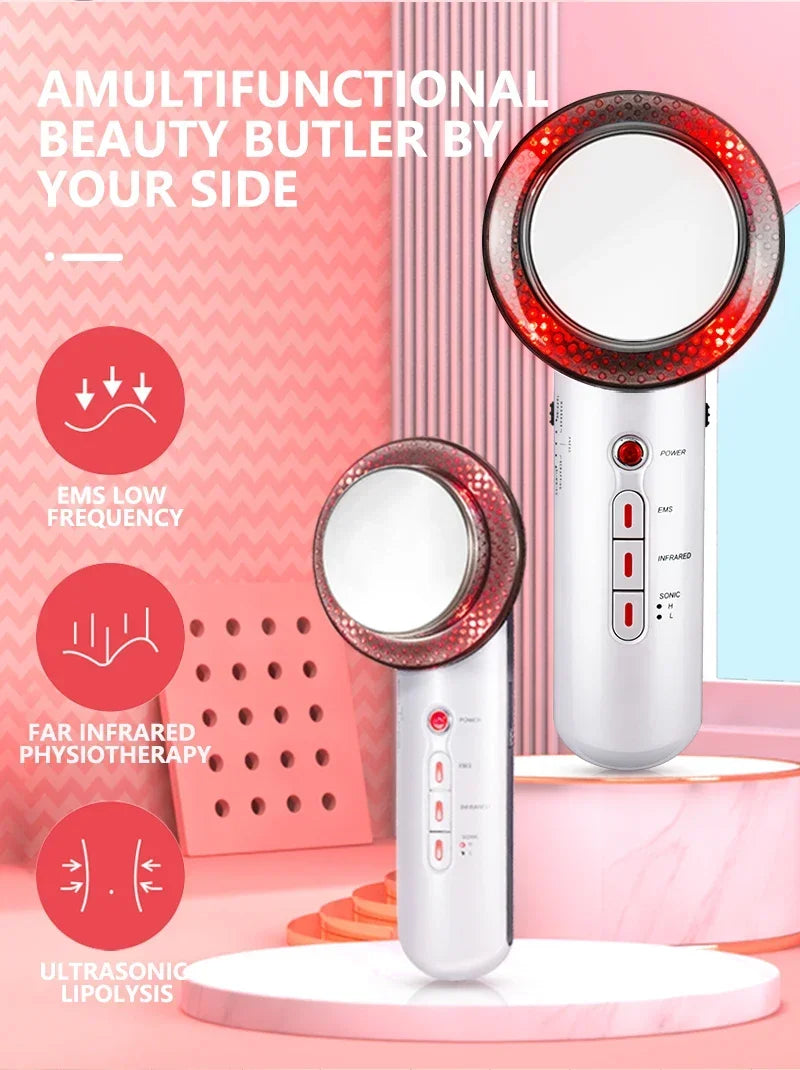 Massageador Ultrassónico 3 em 1 - Cavitação EMS Anti-Celulite com Infravermelho