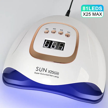 SUN X25MAX 81LED Lâmpada UV para Secagem de Unhas Cura Rápida Todo Verniz Gel para Unhas Secador de Luz UV Profissional Potente Salão de Manicure