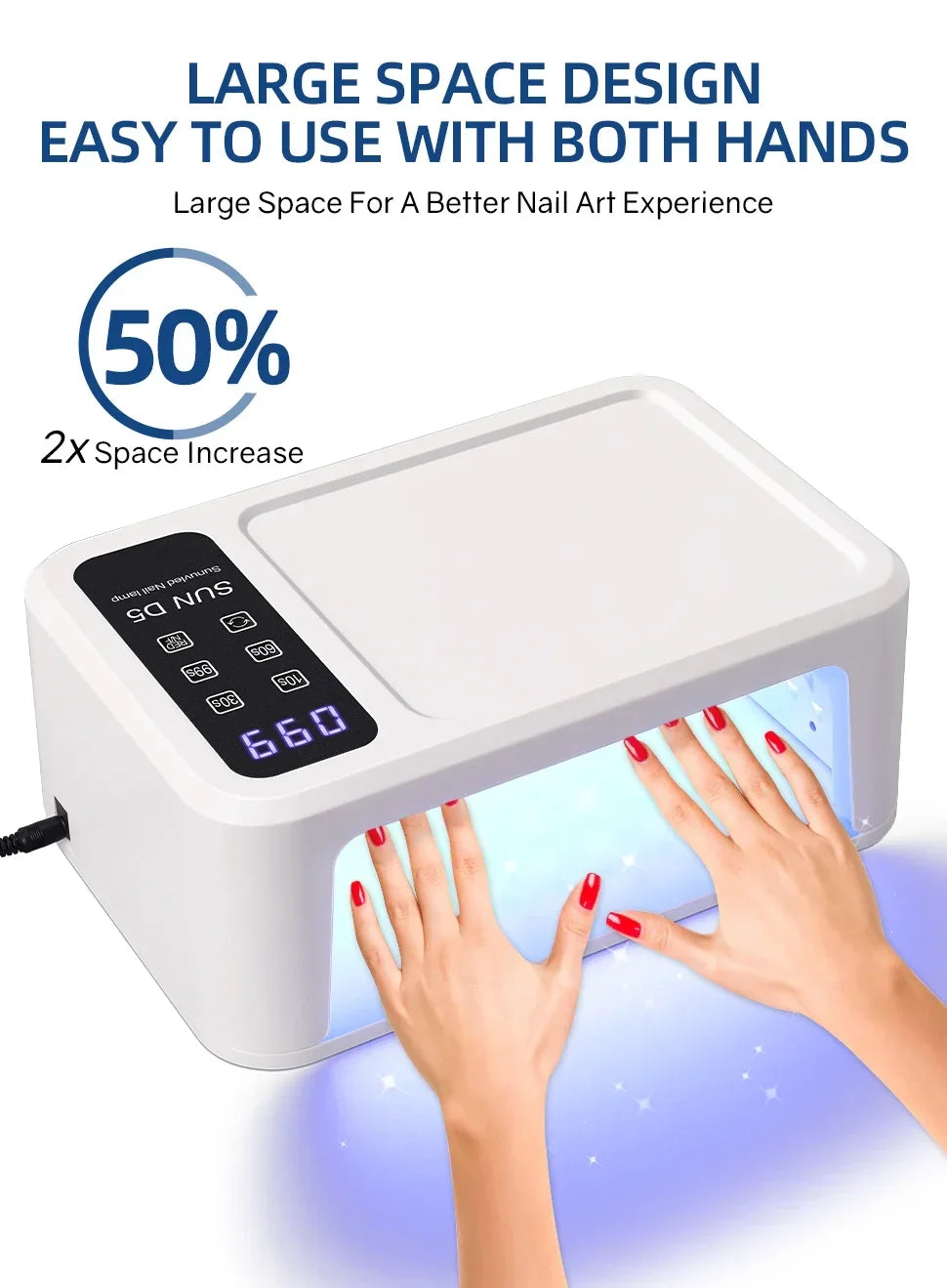 140 Contas Lâmpada Profissional UV LED para Unhas 480W Lâmpada de Cura Rápida de Verniz Gel com Tela de Display LCD Sensor Inteligente