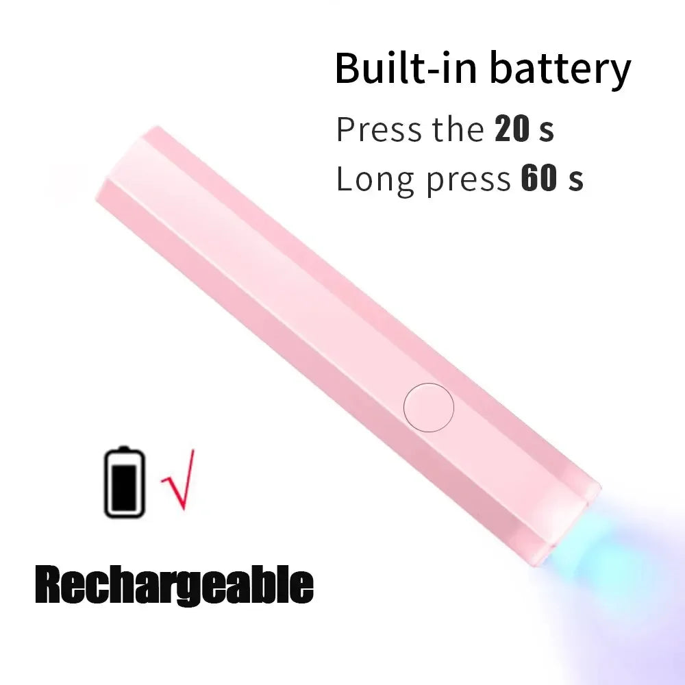 Lâmpada Portátil de Mão Mini para Unhas para Todo Verniz Gel Secagem Rápida Máquina Secadora de Unhas USB Lâmpada UV LED para Unhas Mini Caneta Lanterna