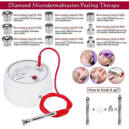 Máquina Microdermoabrasão Diamante Profissional - Peeling Facial Cuidados Pele Remoção Pontos Negros