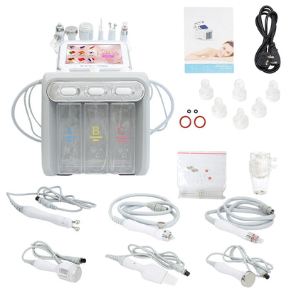 Máquina Dermabrasão Hidrogénio Oxigénio 7 em 1 - Limpeza Profunda Jato Água Diamante Facial