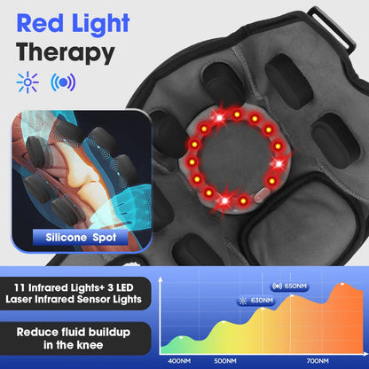 Massageador de Joelho Infravermelho - Compressão Térmica, Vibração e Fisioterapia