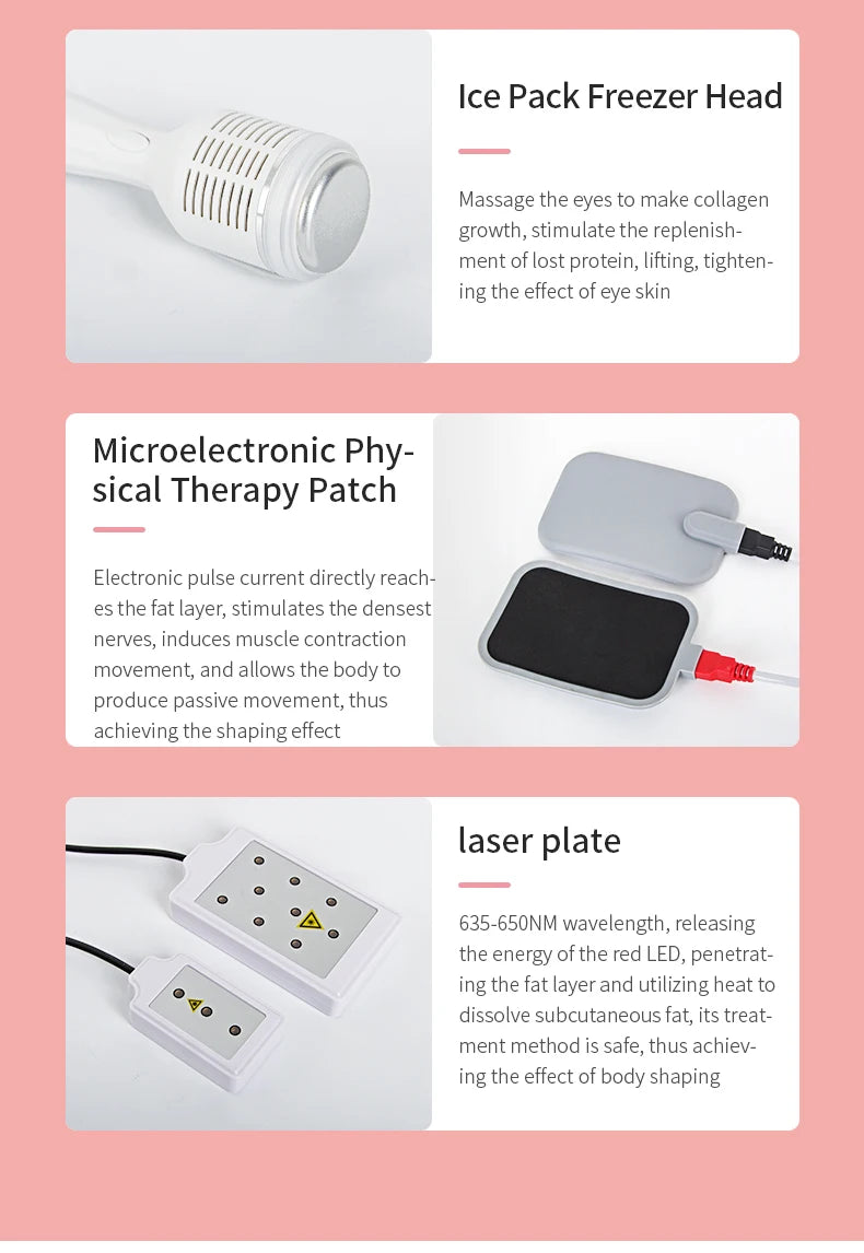Máquina Multifuncional 9 em 1 - Cavitação 40K Radiofrequência Vácuo Laser Ultrassónica Modelagem Corporal