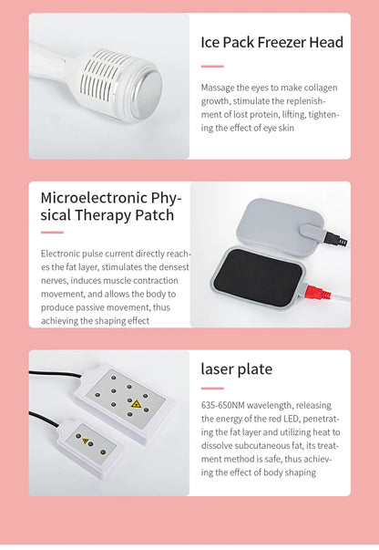 Máquina Multifuncional 9 em 1 - Cavitação 40K Radiofrequência Vácuo Laser Ultrassónica Modelagem Corporal