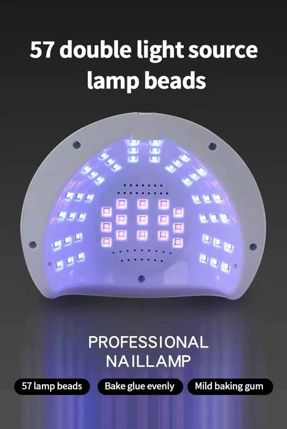 Lâmpada de Secagem de Unhas UV LED 268W Profissional Luz Secadora de Arte de Unhas UV para Unhas de Gel 57 Contas Lâmpada de Cura Rápida de Verniz Gel UV