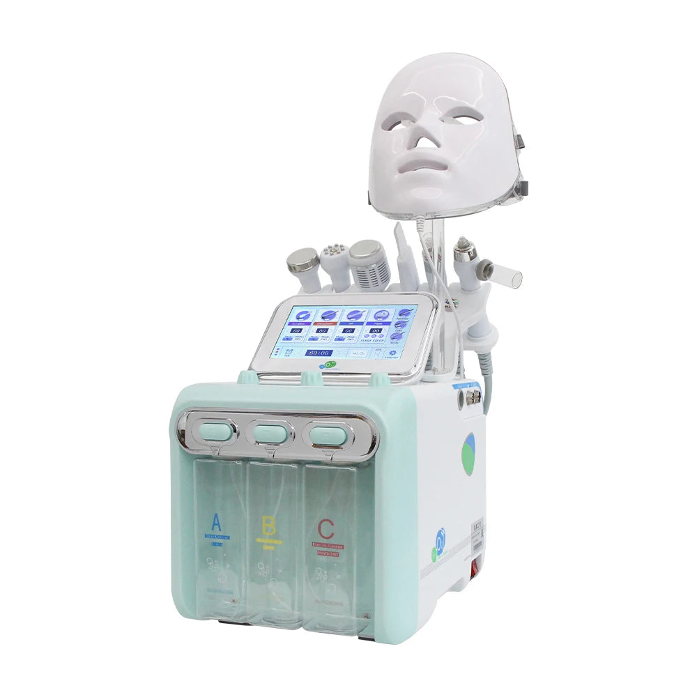 Máquina Dermabrasão Hidrogénio Oxigénio 7 em 1 - Limpeza Profunda Jato Água Diamante Facial
