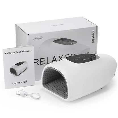 Massageador Inteligente de Mãos Sem Fios - Pressão de Ar, Vibração e Compressão Térmica