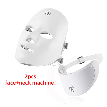 Máquina de Beleza LED Rosto e Pescoço - Ferramenta Profissional Cuidados da Pele Fototerapia