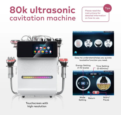 Máquina de Cavitação Ultrassónica RF 80K 11 em 1 - Equipamento Profissional de Beleza para Salão