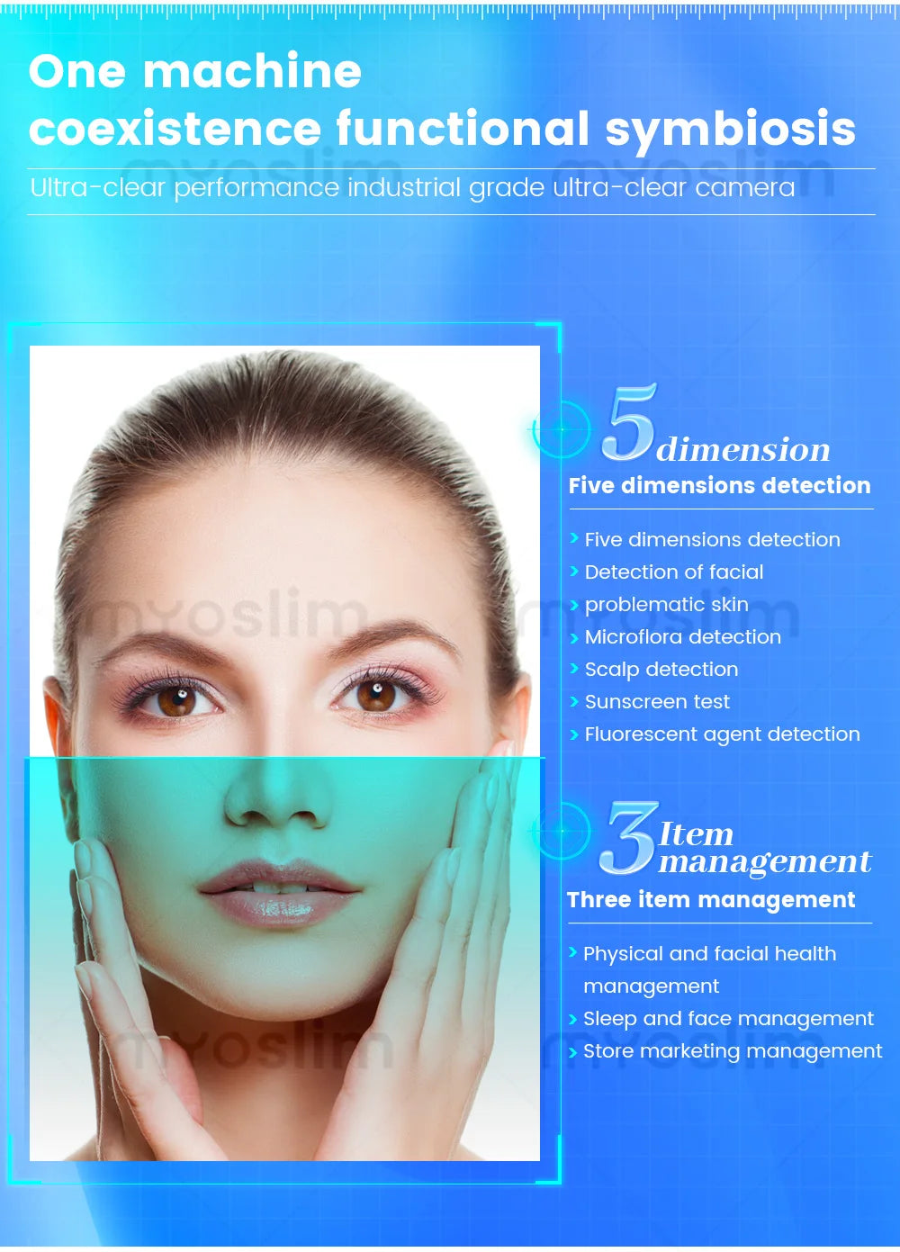 Analisador 3D Facial AI 15.6/21.5 Polegadas - Máquina Análise Pele Inteligência Artificial Scanner Couro Cabeludo