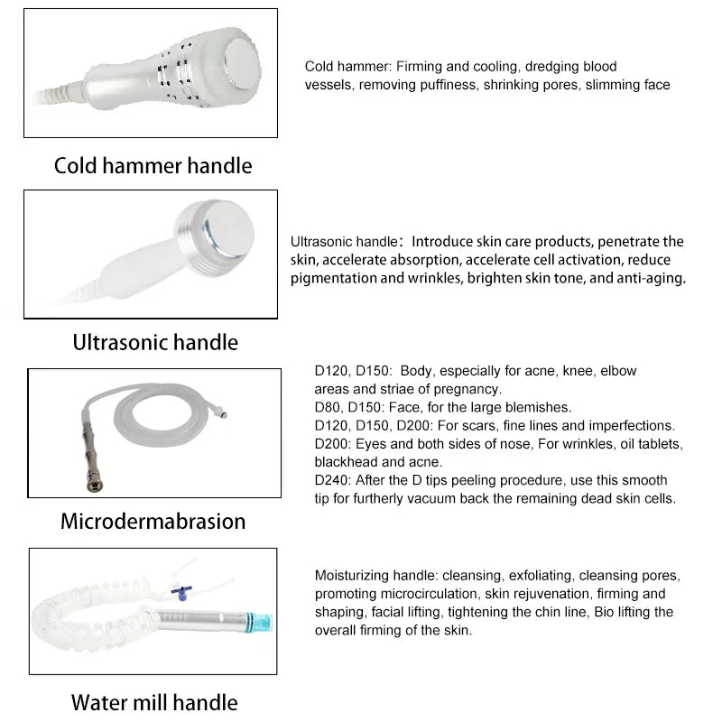 Máquina Hidrodermabrasão 4 em 1 - Limpeza Profunda, Peeling Diamante e Martelo Frio