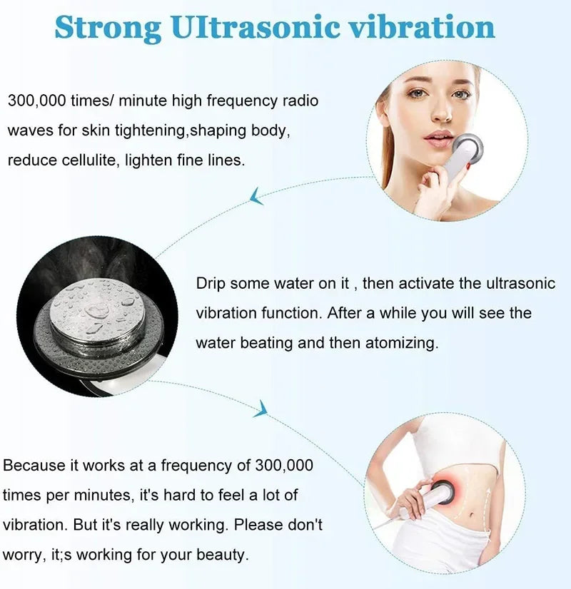 Massageador Ultrassónico 3 em 1 - Cavitação EMS Anti-Celulite com Infravermelho