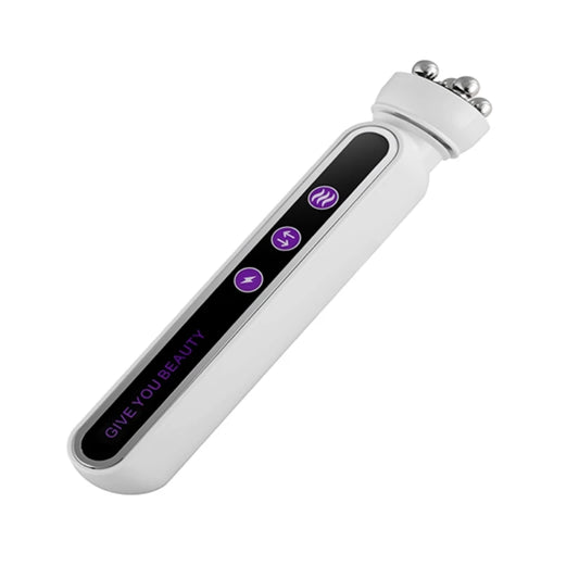 Massageador Facial EMS Aquecido com LED - Roller Rotativo Fototerapia Redução Poros Linhas Finas
