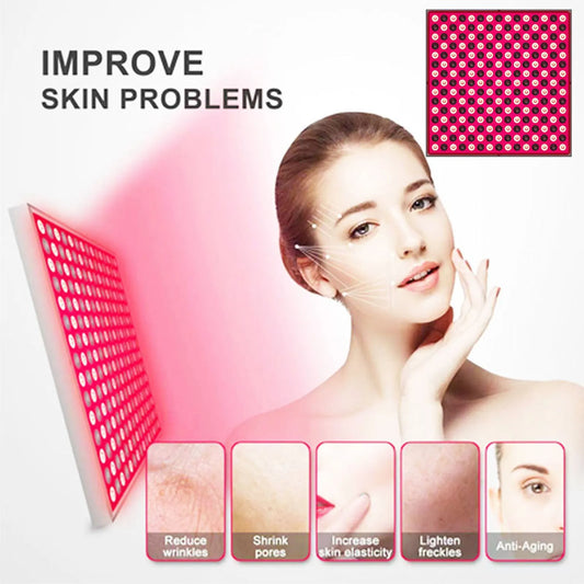 Painel LED Vermelho Fototerapia 660nm/850nm - Lâmpada Aquecimento Fisioterapia Doméstica 45W