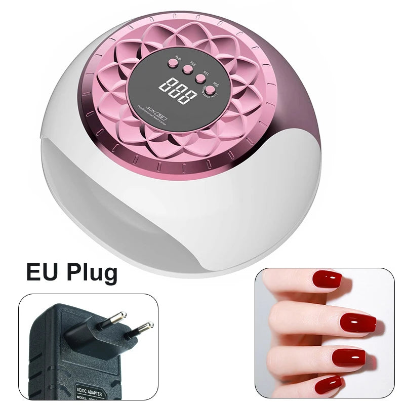 Lâmpada de Secagem de Unhas UV LED 268W Profissional Luz Secadora de Arte de Unhas UV para Unhas de Gel 57 Contas Lâmpada de Cura Rápida de Verniz Gel UV