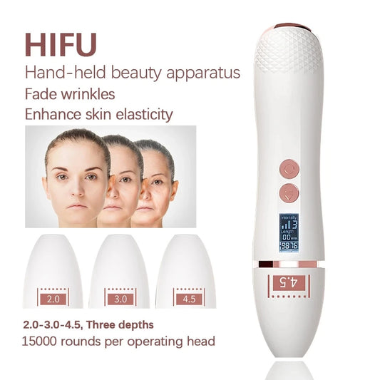 Máquina HIFU Lifting Facial Uso Doméstico - Rejuvenescimento Firmeza Remoção Rugas Anti-Envelhecimento