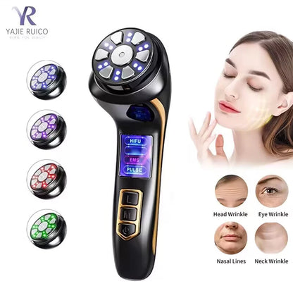 Máquina HIFU Mini 4 em 1 3ª Geração - EMS Aquecimento Massageador Facial Corpo Ultrassom