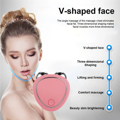 Máquina de Lifting Facial - Massageador Facial com Microcorrente e Rolo para Rejuvenescimento e Beleza
