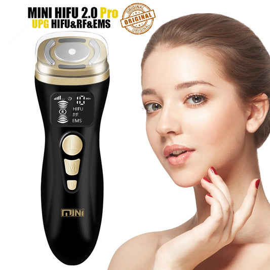 HIFU 2.0 Mini Preto - Ultrassom RF EMS Microcorrente Lifting Facial e Firmeza