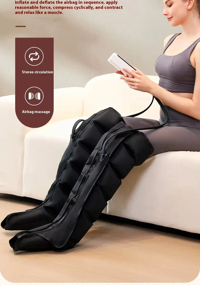 Botas Pressoterapia Pernas com Controlo Remoto - Massagem Compressão Pneumática Relaxamento Profundo