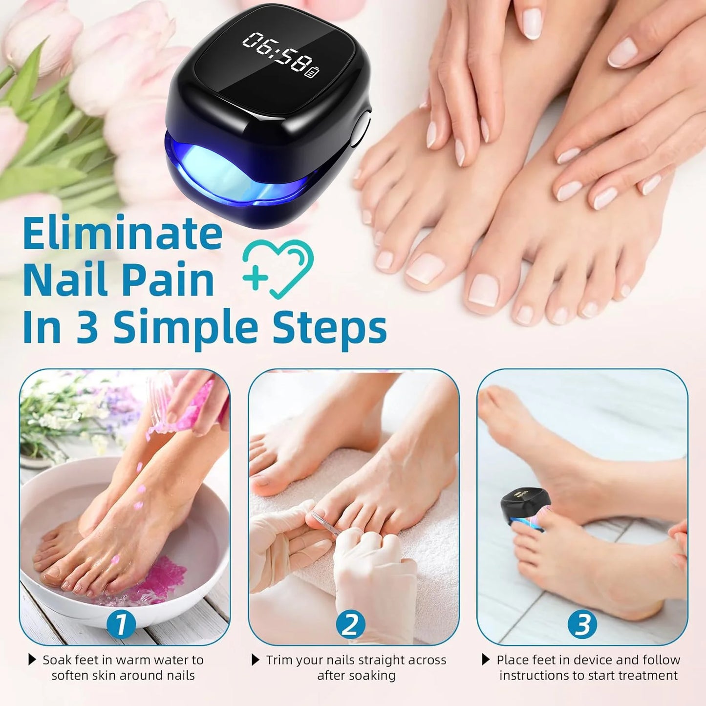 Black Fungal Nail Laser Device Repair Nails Fungus Onychomycosis Nail Fungus Cleaning Laser Device Foot Nail Care Tools