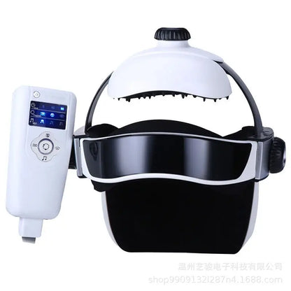 Capacete Massageador de Cabeça - Pressão de Ar, Vibração e Compressão Térmica