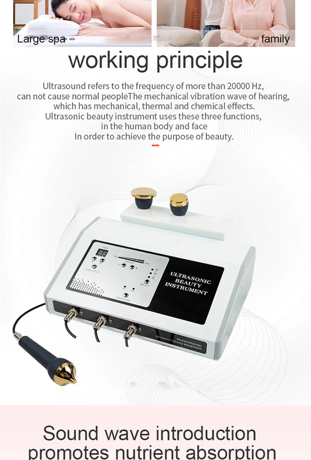 Máquina de Ultrassom 1 MHz para Casa - Terapia Facial e Corporal Anti-Envelhecimento 2024